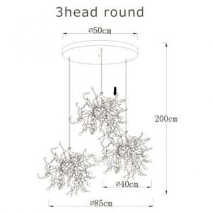 Hand-Made Stainless Steel Leaf Chandelier